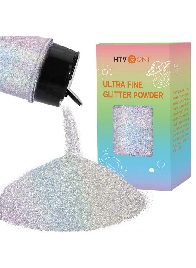 HTVRONT Holographic Extra Fine Glitter Powder 50G/1.76Oz For Resin 0.008Portable Ultra Fine Glitter Powder For Nails Candle Making Crafts Slime Fine Silver Glitter - Image 1