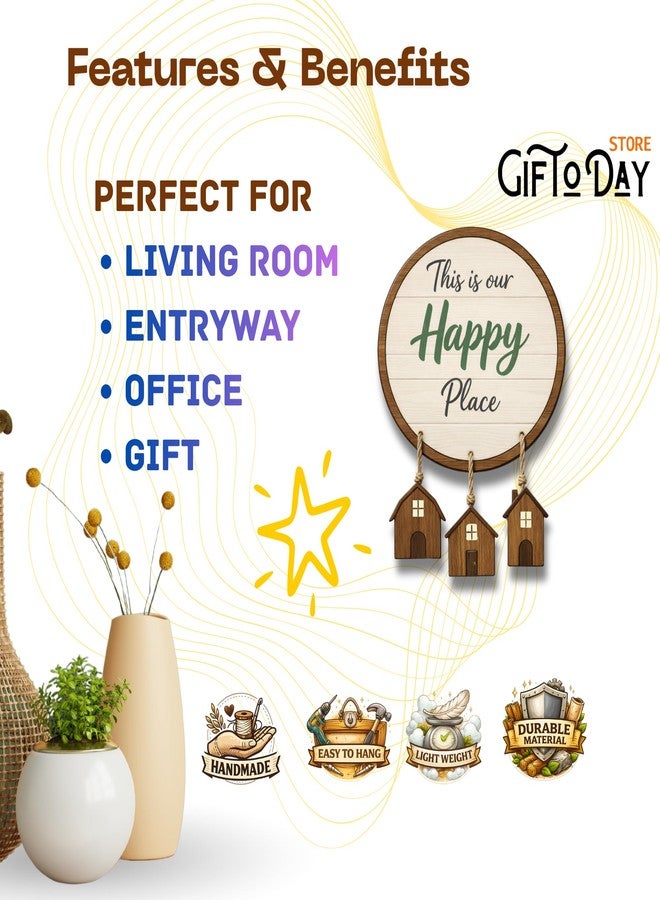 GiftOday Wooden Wall Hanging for Home & Kitchen Decor | Inspirational & Decorative Wall Art for Living Room, Bedroom, Kitchen & Office | Modern Rustic MDF Wall Hanging Ornament - Image 4