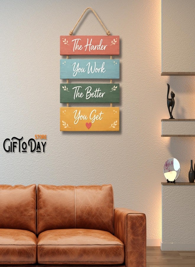 GiftOday Wooden Wall Hanging for Home & Kitchen Decor | Inspirational & Decorative Wall Art for Living Room, Bedroom, Kitchen & Office | Modern Rustic MDF Wall Hanging Ornament - Image 1