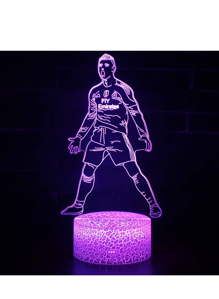 althiqahkey Anime Football Player LED Night Light Lamp for Bedroom Decoration Kids Gift Football Player Table 3D Lamp Ronaldo No.7 - Image 1
