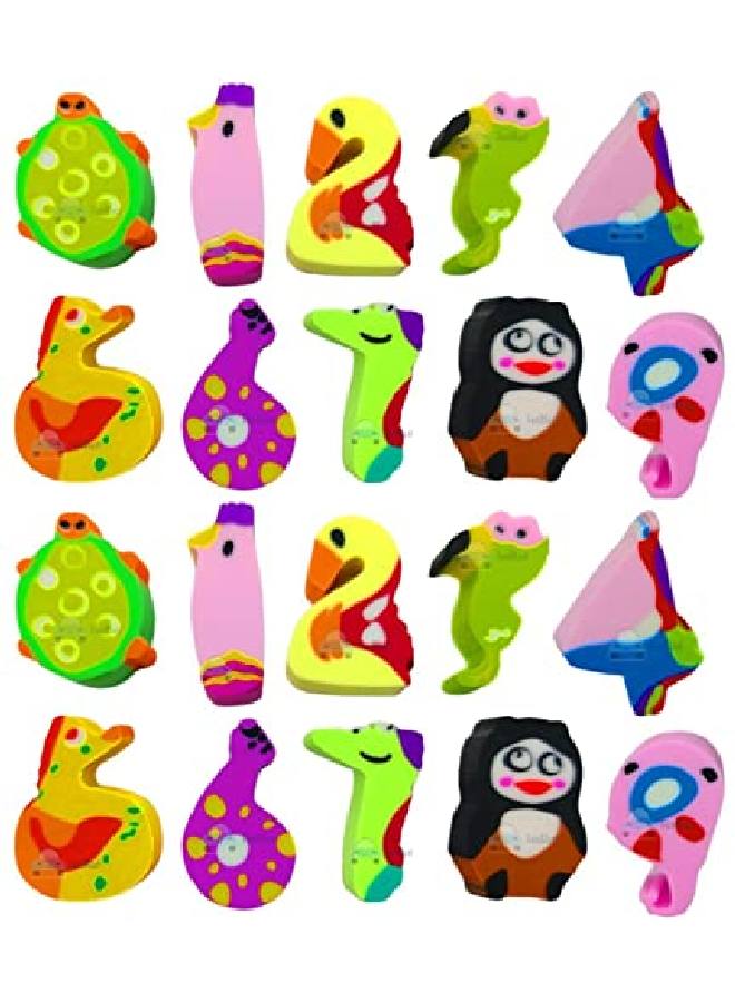 FunBlast ممحاة للأطفال، مجموعة ممحاة أنيقة لهدايا الإرجاع، مجموعة ثابتة للأطفال، ممحاة مطاطية للأطفال، ممحاة للأطفال للمدرسة (20 قطعة؛ متعدد الألوان) - Image 1