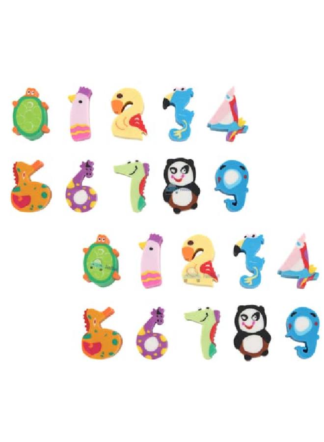 FunBlast ممحاة للأطفال، مجموعة ممحاة أنيقة لهدايا الإرجاع، مجموعة ثابتة للأطفال، ممحاة مطاطية للأطفال، ممحاة للأطفال للمدرسة (20 قطعة؛ متعدد الألوان) - Image 2