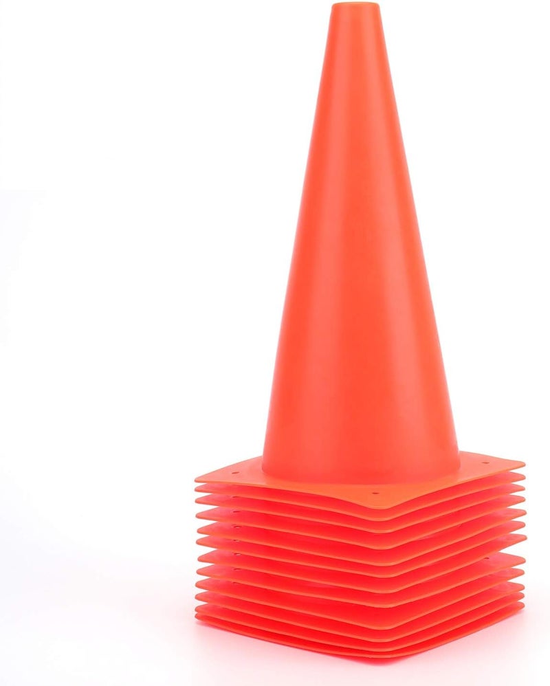 Fragraim 12 Inch Orange Traffic Training Cones, 12 Pack - Ideal for Sports Drills and Events - Image 1