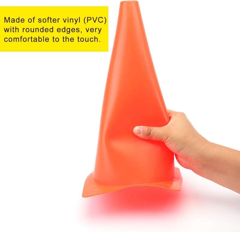 Fragraim 12 Inch Orange Traffic Training Cones, 12 Pack - Ideal for Sports Drills and Events - Image 3