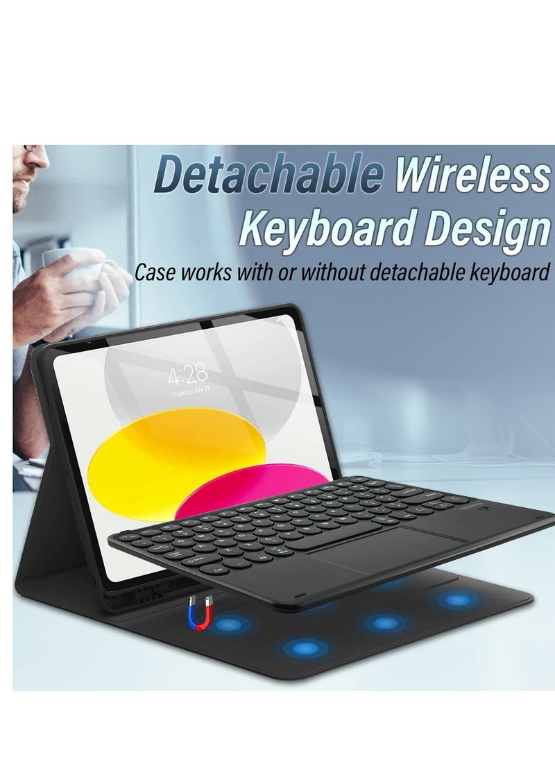 iPad Pro 11 Inch Keyboard Case with Touchpad Magnetic Detachable Bluetooth Keyboard Cover with Pencil Holder for iPad Pro 11 inchs 4th Gen 3rd & 2nd) 2022/2021 / 2020 Black - Image 2