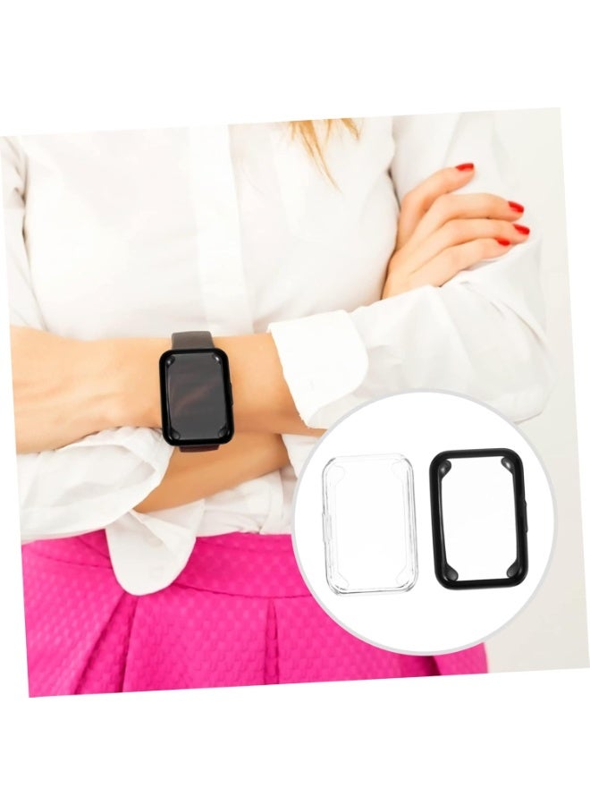 2pcs TPU Watch Cases Screen Protector for Watch Fit2 Full Coverage Transparent and Electroplated Easy to Install and Shockproof Stylish Design - Image 3