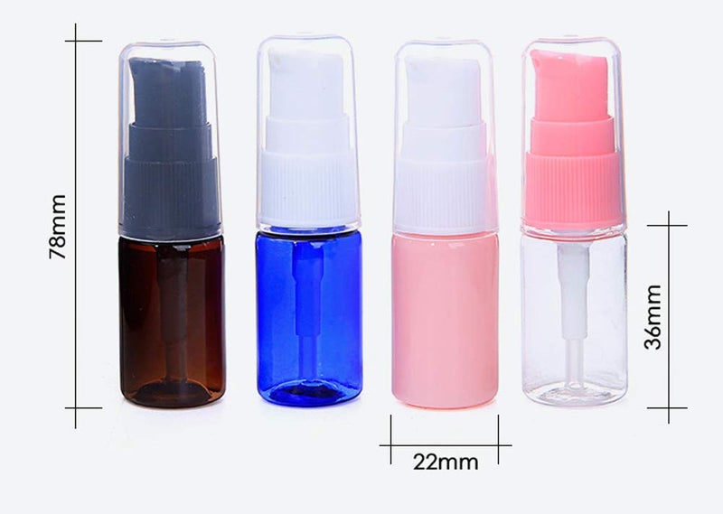 erioctry 10ML Portable Empty Refillable Bottle Cream Shampoo Lotion Treatment Pump Bottle with Cap Travel Bottles Toiletries Liquid Container for Cosmetic Make-up Pack of 6 (Brown) - Image 4