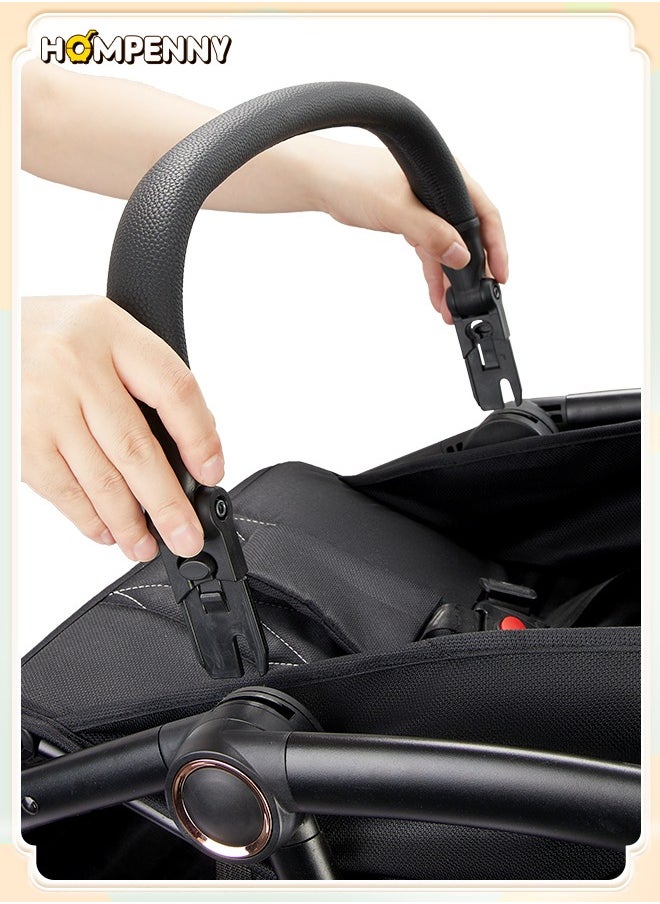 Hompenny - Luxury Auto-Folding Baby Stroller with Free Cup Holder, Aerospace-Grade Metal Frame, 35mm Wide Silent Rubber Wheels, One-Hand Auto Recline Adjustment, Washable Fabric, Cabin-Approved, 70KG Weight Capacity, Suitable for Ages 0–6 - Image 1