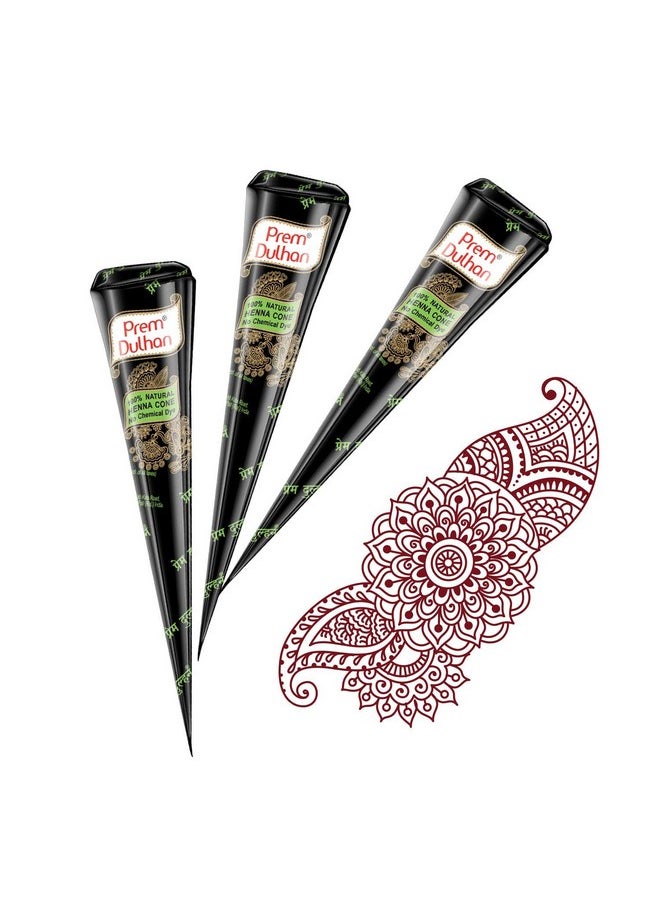 Prem Dulhan Mehendi Cone 12Pc In 1 Box, 100% Pure Leaf Of Natural Henna (Pack Of 5)  - Image 5
