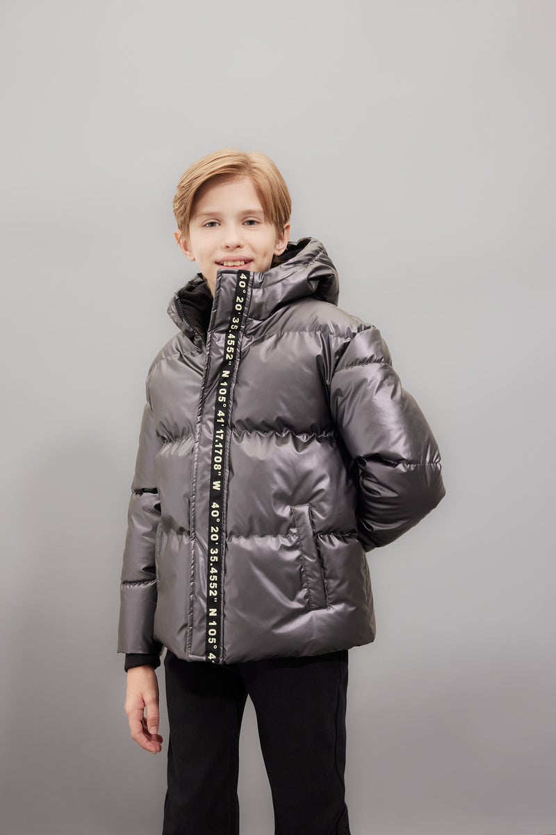 DeFacto Boy Hooded Waterproof Fleece Lined Puffer Jacket - Image 1