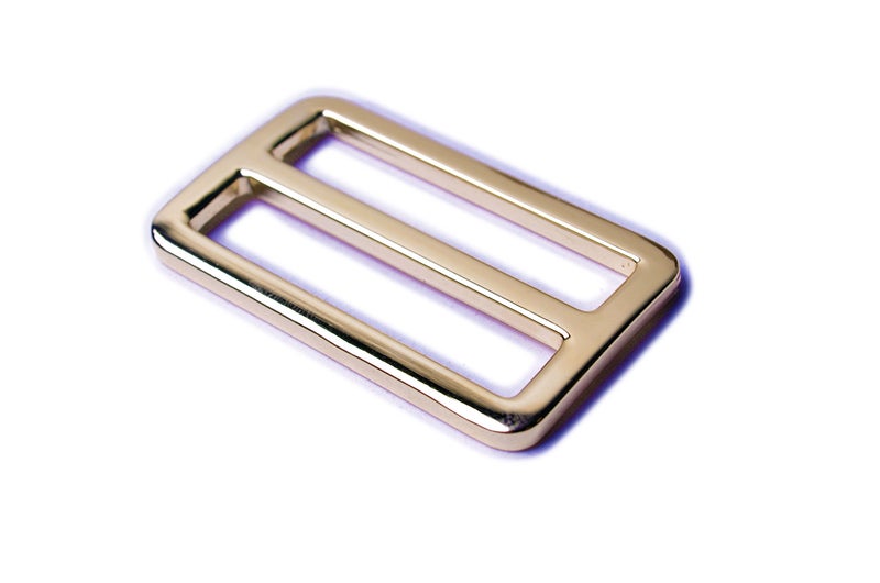 Bobeey 5pcs 2'' Light Gold Flat Metal Adjuster Sliders,Belt Sliders,Buckle Triglide Strap Keeper BBC9(2 Inch, Light Gold)… - Image 3