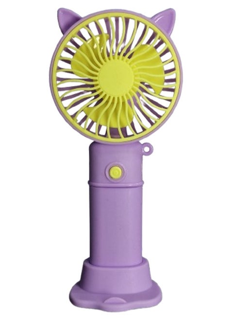 Mini handheld fan, cute design with small ears JY-1, Desk fan base and phone holder , small size and easy to carry in hand or put in bag, USB rechargeable battery, on/off button, one air speed, nice gift for kids
