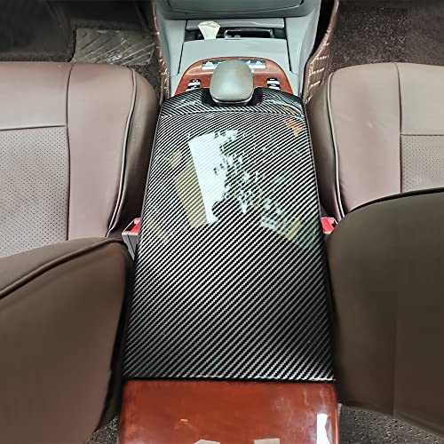 CHUANGHUI تشوانغ هوي لمرسيدس بنز S Class W221 W222 S400 S450 S500 S550 S560 S600 غطاء صندوق الذراع الداخلي من ألياف الكربون (W221 2008-2013) - Image 2