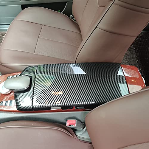 CHUANGHUI تشوانغ هوي لمرسيدس بنز S Class W221 W222 S400 S450 S500 S550 S560 S600 غطاء صندوق الذراع الداخلي من ألياف الكربون (W221 2008-2013) - Image 4