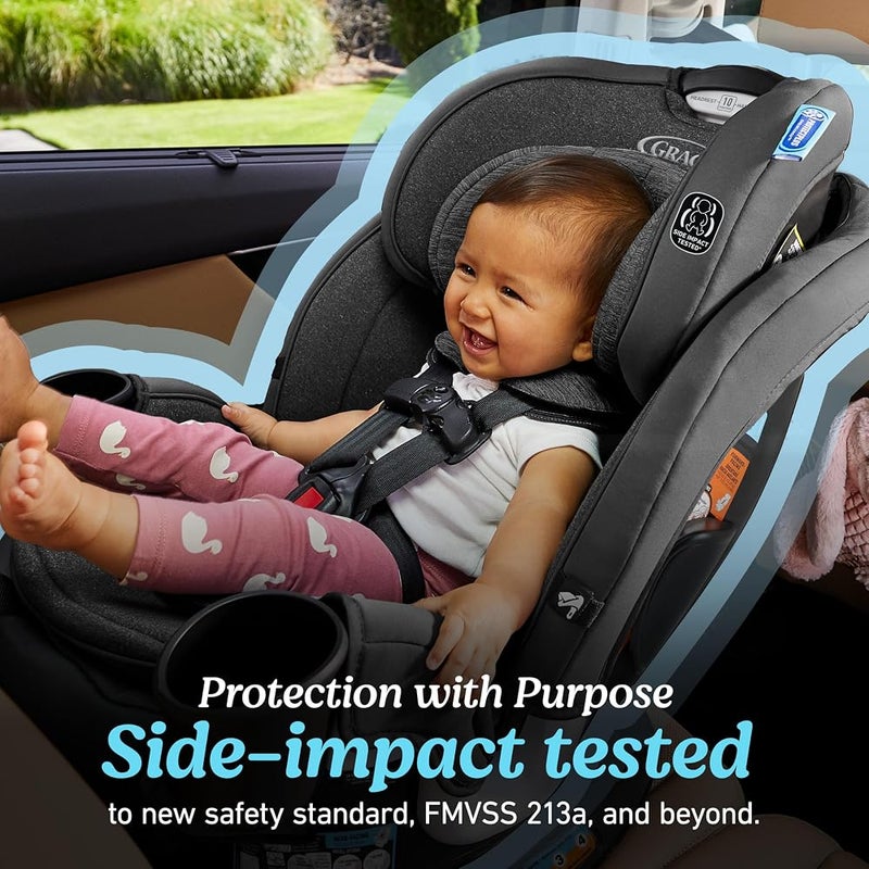 GRACO Turn2Me 3-in-1 Convertible Car Seat, Cambridge, with Headrest and Harness Adjustment, Easy Installation and Steel Reinforced Frame - Image 4
