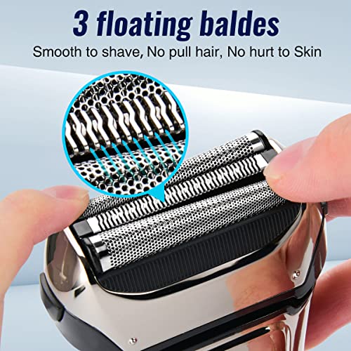 PRITECH Electric Razor for Men, Waterproof Foil Electric Shavers with Beard Trimmer, Cordless Rechargeable Razor for Shaving Face, LED Display Wet Dry Use - Image 4