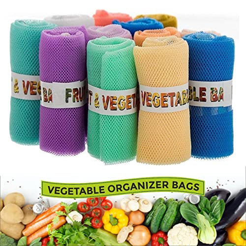 SIO Eco-Friendly Reusable Produce Storage Bags (Pack of 6) – Mesh Vegetable & Fruit Fridge Bags with Zipper | Multipurpose Grocery Storage Bags - Image 3