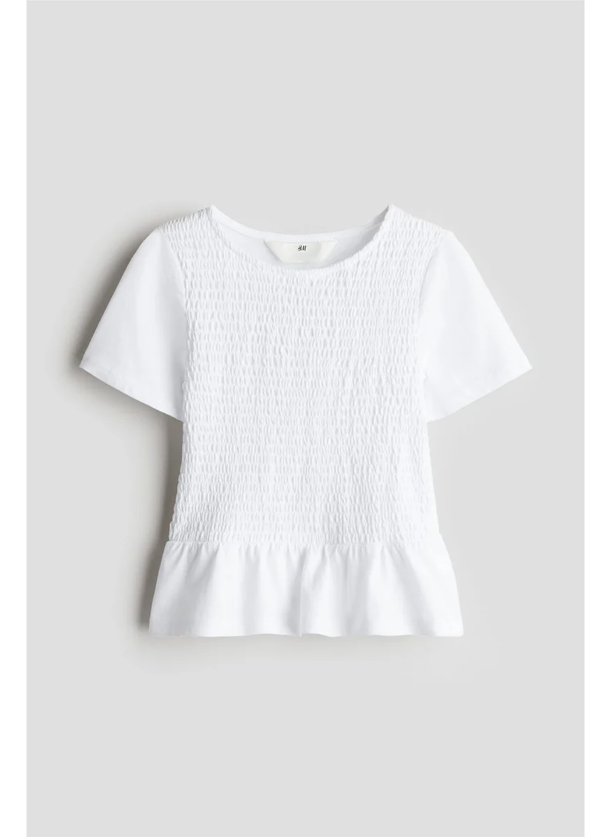 اتش اند ام Smocked Peplum Top