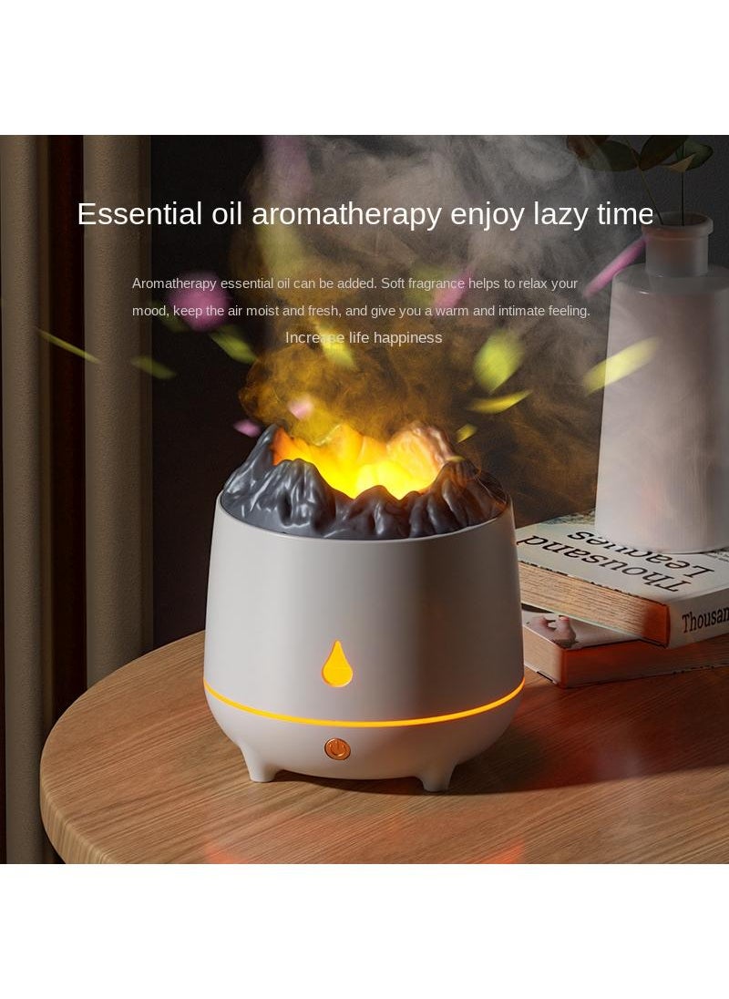 Generic - Volcano Aromatherapy Machine Home Automatic Incense Spraying and Atomizing Aromatherapy Machine Ultrasonic Simulation Flame Humidifier - Image 1