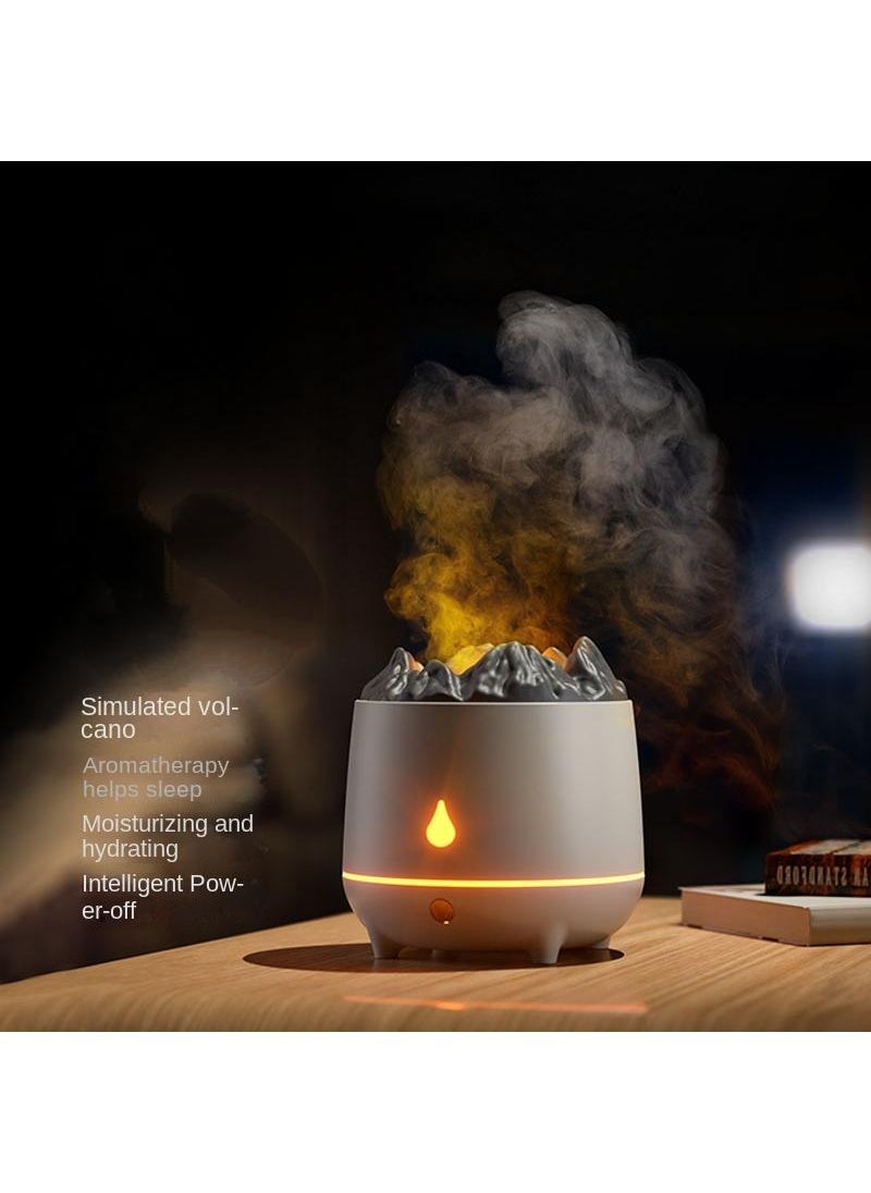 Generic - Volcano Aromatherapy Machine Home Automatic Incense Spraying and Atomizing Aromatherapy Machine Ultrasonic Simulation Flame Humidifier - Image 1