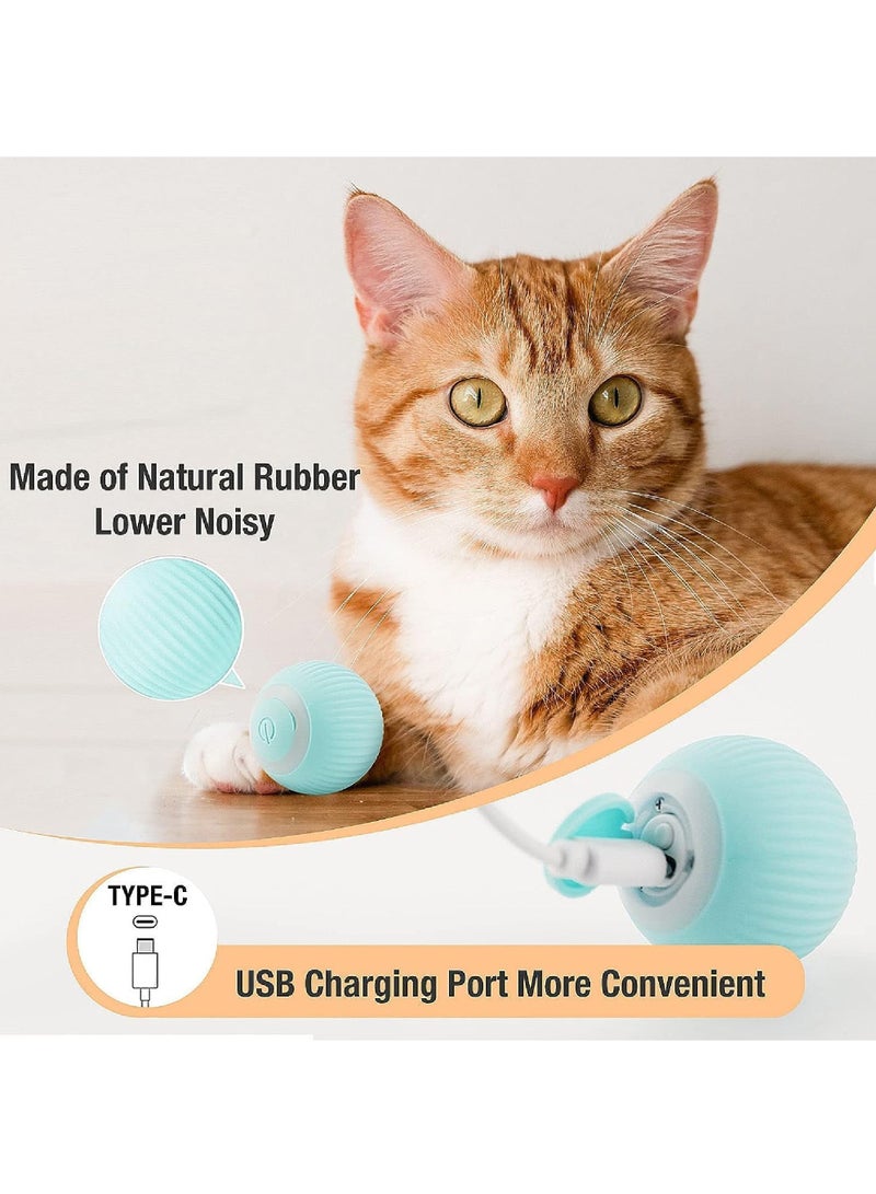 روك بو التفاعلية الذكية الكرة القط ، القط في الأماكن المغلقة هادئة لعبة القط الكبار 360 درجة التناوب التلقائي لعبة القط ، ذكي الكرة الناقل التسلسلي العام القابلة لإعادة الشحن التلقائي لعبة الحيوانات الأليفة ، القط متعة هدية - Image 3