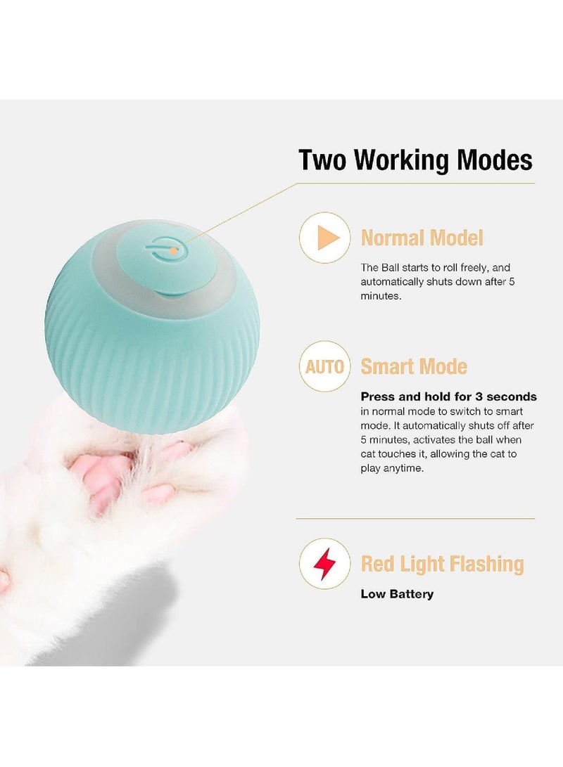 روك بو التفاعلية الذكية الكرة القط ، القط في الأماكن المغلقة هادئة لعبة القط الكبار 360 درجة التناوب التلقائي لعبة القط ، ذكي الكرة الناقل التسلسلي العام القابلة لإعادة الشحن التلقائي لعبة الحيوانات الأليفة ، القط متعة هدية - Image 2