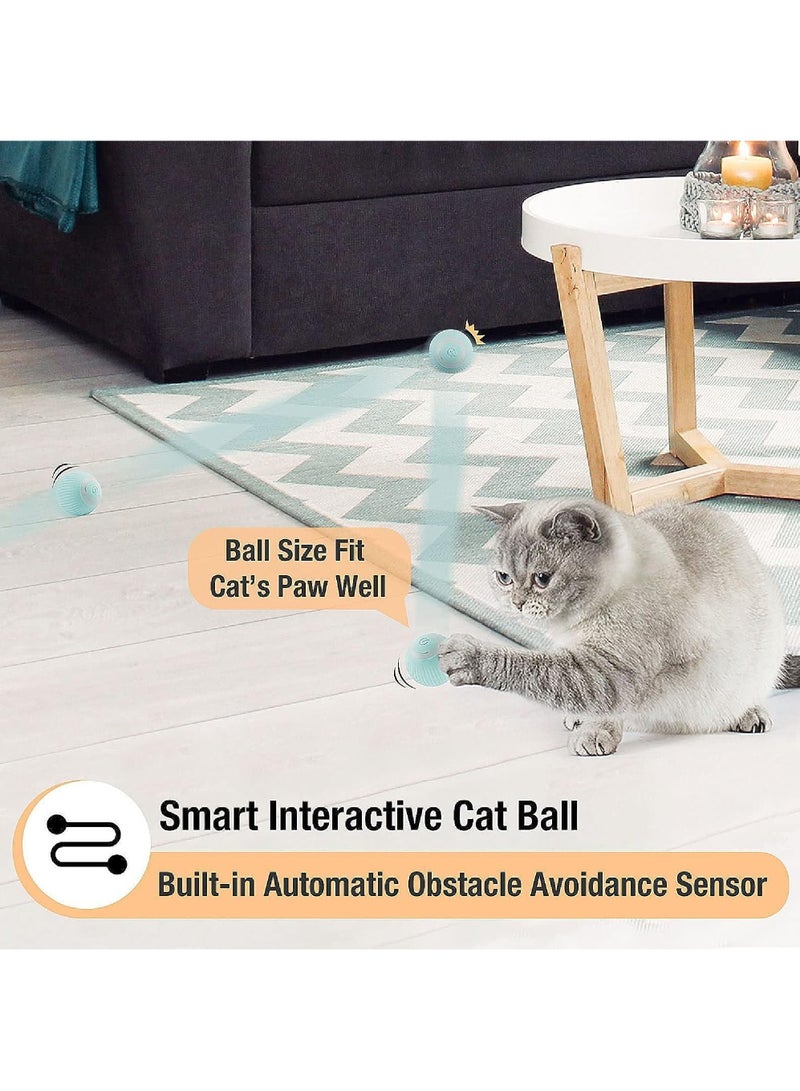 روك بو التفاعلية الذكية الكرة القط ، القط في الأماكن المغلقة هادئة لعبة القط الكبار 360 درجة التناوب التلقائي لعبة القط ، ذكي الكرة الناقل التسلسلي العام القابلة لإعادة الشحن التلقائي لعبة الحيوانات الأليفة ، القط متعة هدية - Image 4