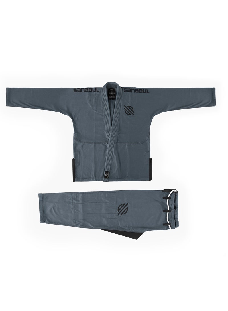 Sanabul  Essential BJJ Gi for Men | Brazilian Jiu Jitsu Gi BJJ | Lightweight, Preshrunk Cotton Fabric | IBJJF Approved Grey - Image 4