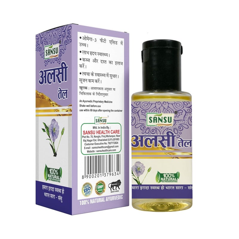 SANSU Sansu Alsi ka Tel 100ml With Bans Oll Bamboo Oil 50ml Pack of 2  - Image 3