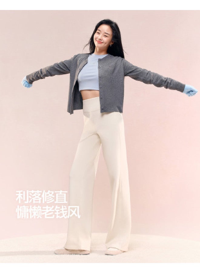 SIINSIIN [Yang Mi Same Style] Fleece Straight Leg Pants 2025 Autumn New Drop Fit Versatile High Waist Slimming Casual Pants - Image 1