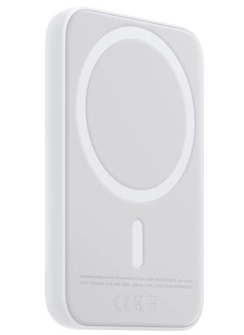 MagSafe Wireless Power Bank for iPhone 16 – 10,000mAh Portable Charger | Magnetic Snap-On Fast Charging Battery Pack | Slim, Lightweight & Travel-Friendly | LED Indicator, USB-C Input/Output – White
