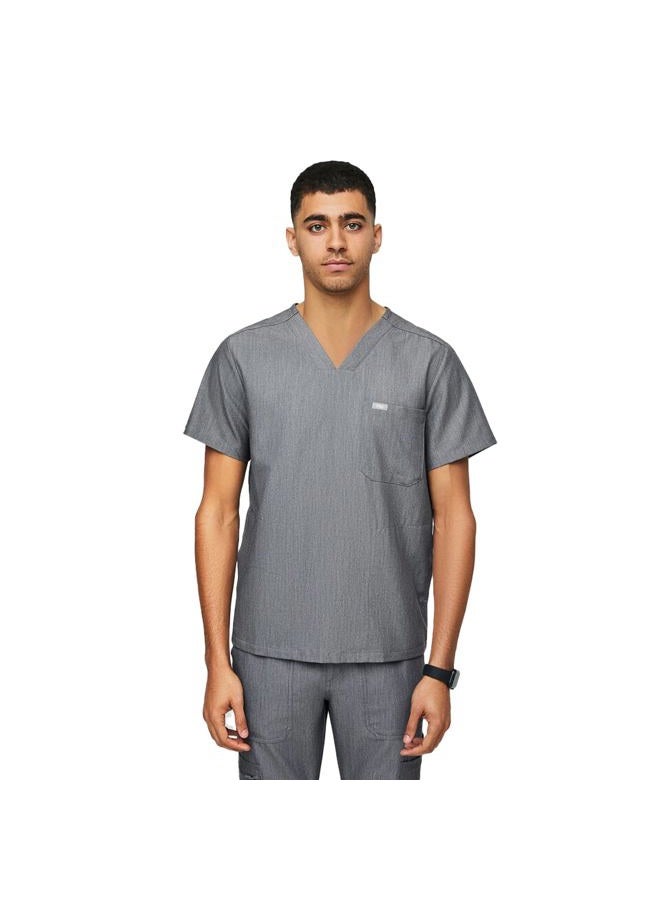 FIGS Medical Scrubs Men's Chisec Three Pocket Top (Graphite, S) - Image 1
