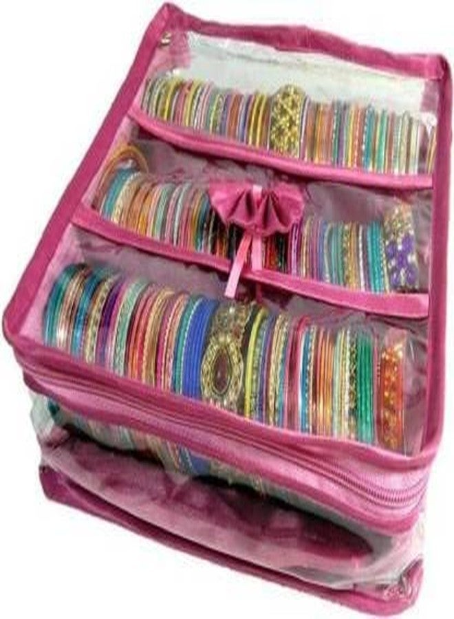 SNA علبة أساور SNA بستة لفات مع علبة ساتان بثلاث لفات | وردي - حل أنيق لتخزين المجوهرات - Image 2