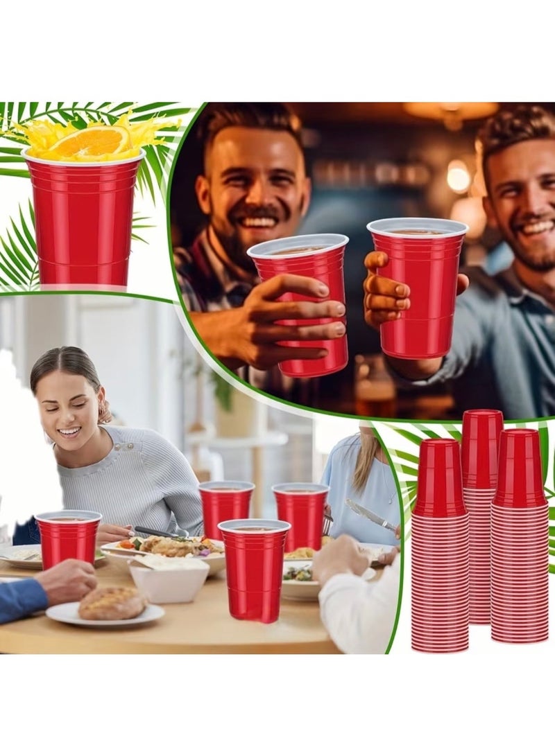 20-piece reusable plastic cup set, drink cups, red plastic cups for parties, birthdays, and weddings - Image 3