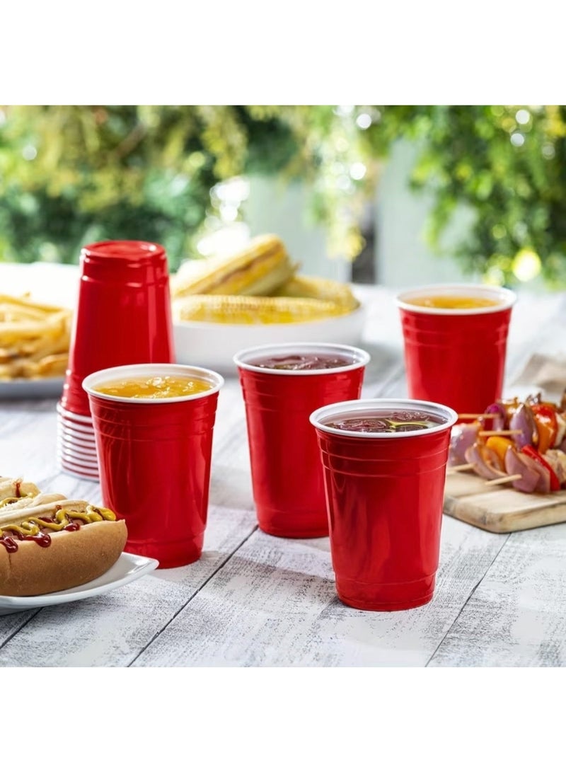 20-piece reusable plastic cup set, drink cups, red plastic cups for parties, birthdays, and weddings - Image 5