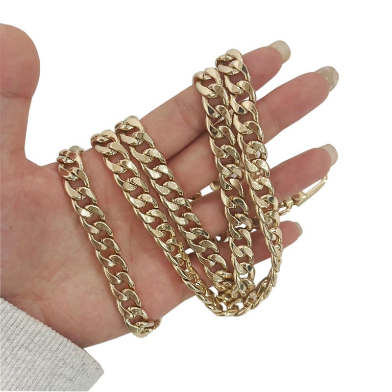 Model Worker DIY Iron Flat Chain Strap Handbag Chains Purse Chain Straps Shoulder Cross Body Replacement Straps with Metal Buckles (31.5", Gold) - Image 5
