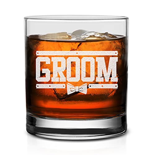 NeeNoNex Groom Bow Tie Whiskey Glass - Wedding Bachelor Party Gift for Groom - Image 3