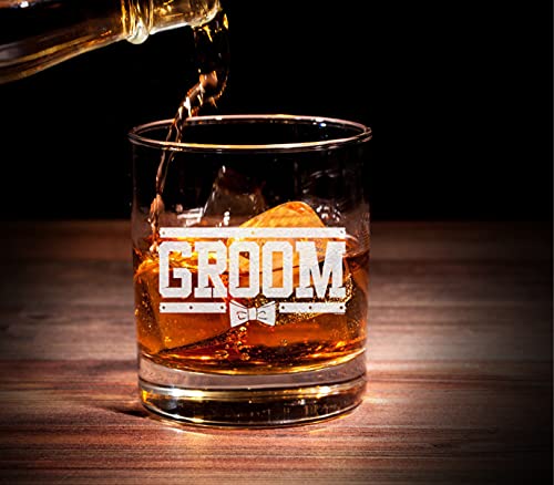 NeeNoNex Groom Bow Tie Whiskey Glass - Wedding Bachelor Party Gift for Groom - Image 2