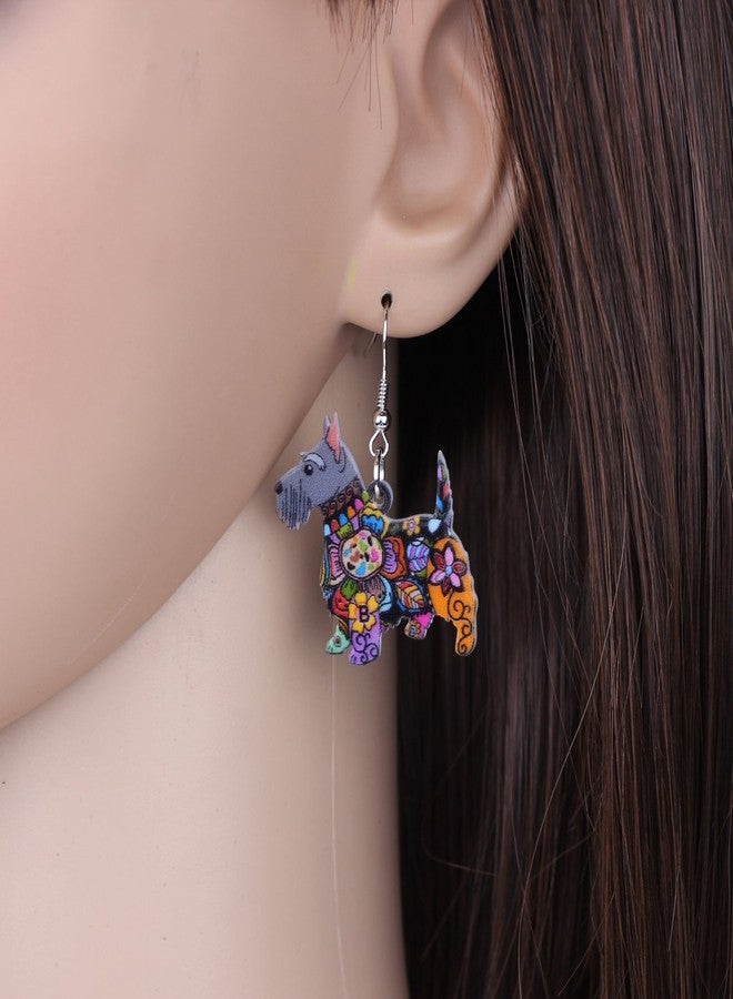 BONSNY Dog Collection Aberdeen Scottish Terrier Dog Statement Long Drop Dangle Women Earrings - Image 4
