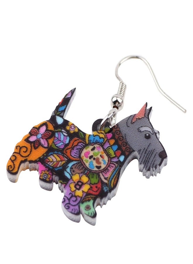 BONSNY Dog Collection Aberdeen Scottish Terrier Dog Statement Long Drop Dangle Women Earrings - Image 2