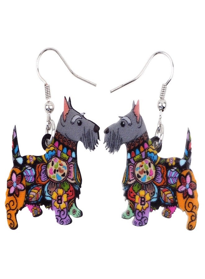 BONSNY Dog Collection Aberdeen Scottish Terrier Dog Statement Long Drop Dangle Women Earrings - Image 1