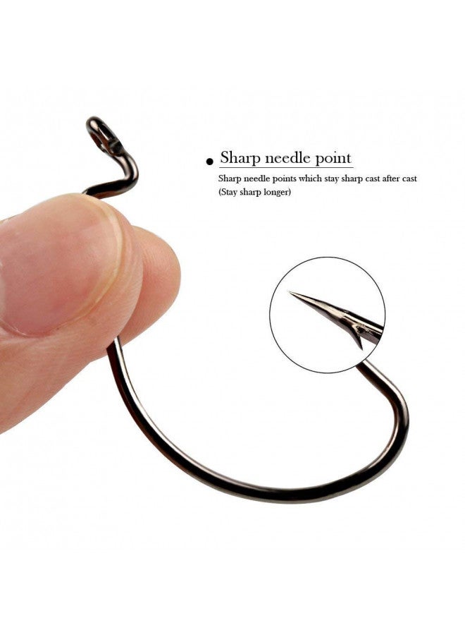 Sougayilang Sougayilang Fishing Hooks High Carbon Steel Worm Soft Bait Jig Fish Hooks with Plastic Box - Image 2