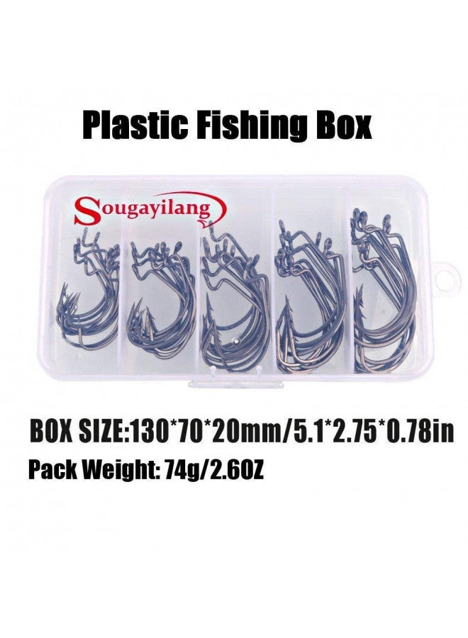 Sougayilang Sougayilang Fishing Hooks High Carbon Steel Worm Soft Bait Jig Fish Hooks with Plastic Box - Image 4