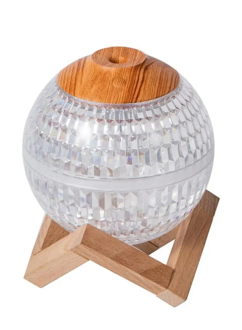 DIGI CORE Humidifiers For Bedroom RGB LED Mini Colorful Night Light Crystal Ball Humidifier 6H Auto-Off 450ml USB Type-C ed Silent Portable Nano Air Humidifier With Base For Bedroom Nursery Office - Image 1