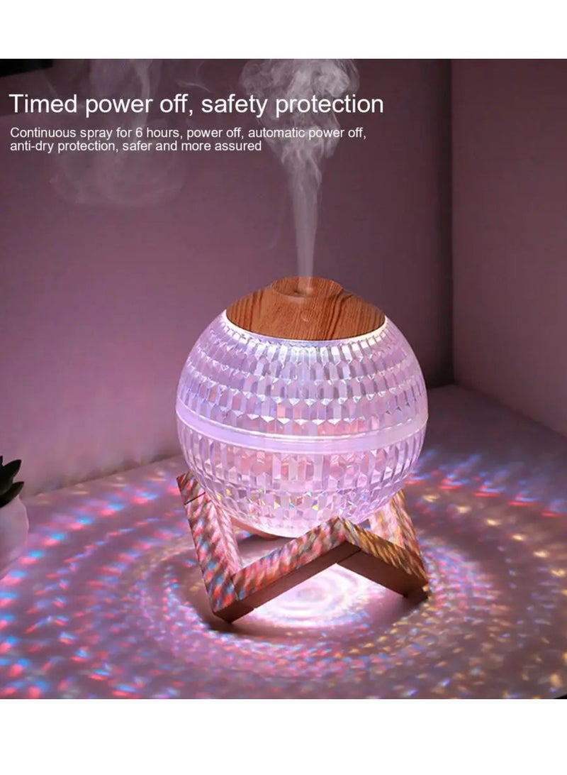 DIGI CORE Humidifiers For Bedroom RGB LED Mini Colorful Night Light Crystal Ball Humidifier 6H Auto-Off 450ml USB Type-C ed Silent Portable Nano Air Humidifier With Base For Bedroom Nursery Office - Image 5