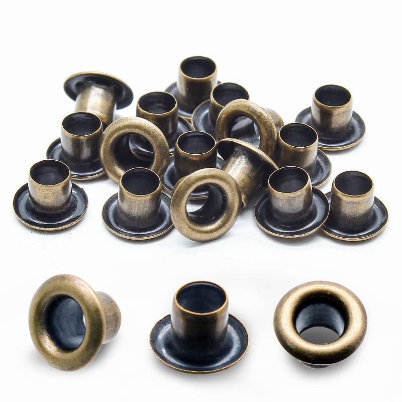 Litoexpe 1/8 Inch (3mm) ID Grommets Eyelets, 200 Pieces Metal Grommet Kit Hole Self Backing Eyelet for Repairing Canvas, Clothes, Leather (Brass) - Image 5