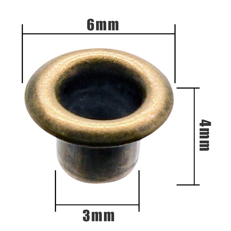 Litoexpe 1/8 Inch (3mm) ID Grommets Eyelets, 200 Pieces Metal Grommet Kit Hole Self Backing Eyelet for Repairing Canvas, Clothes, Leather (Brass) - Image 2