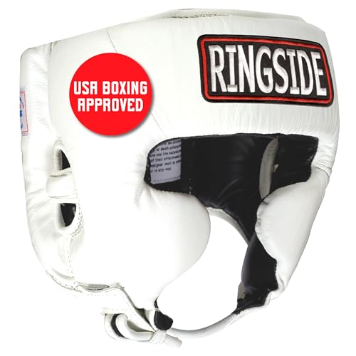 Ringside Competition Boxing Headgear USA BoxingApproved Leather Headgear with Cheek Protection Great for MMA Muay Thai Kickboxing and Training Ideal for Men and Women White Medium - Image 3