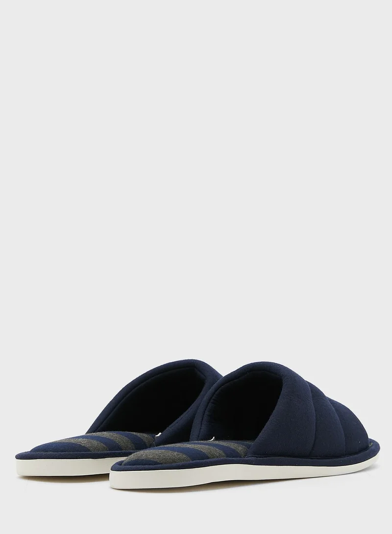 Seventy Five Striped Soft Bedroom Slippers