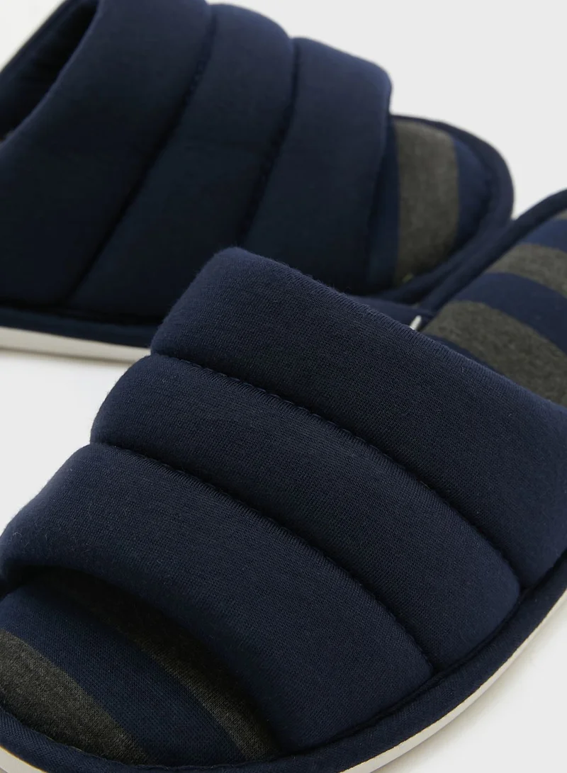 Seventy Five Striped Soft Bedroom Slippers